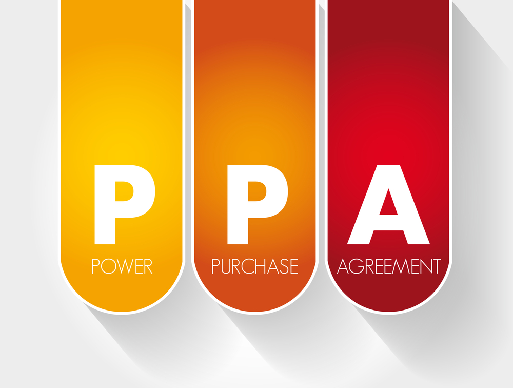 Graphic representation of a solar power purchase agreement.