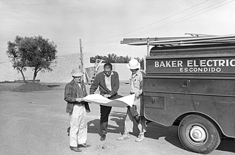 A vintage photo of Baker Electric team, from the 1950s