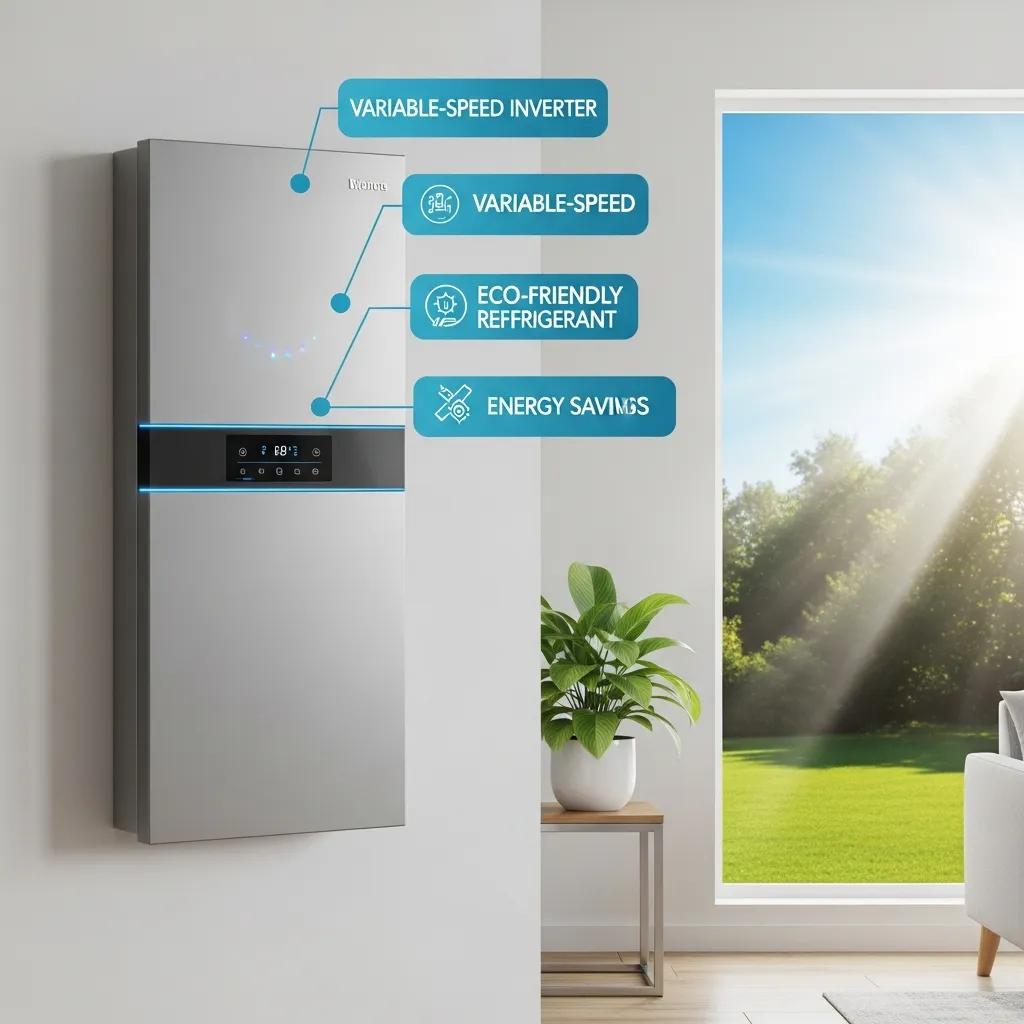 High-efficiency HVAC system installed in a modern home, highlighting energy savings and comfort