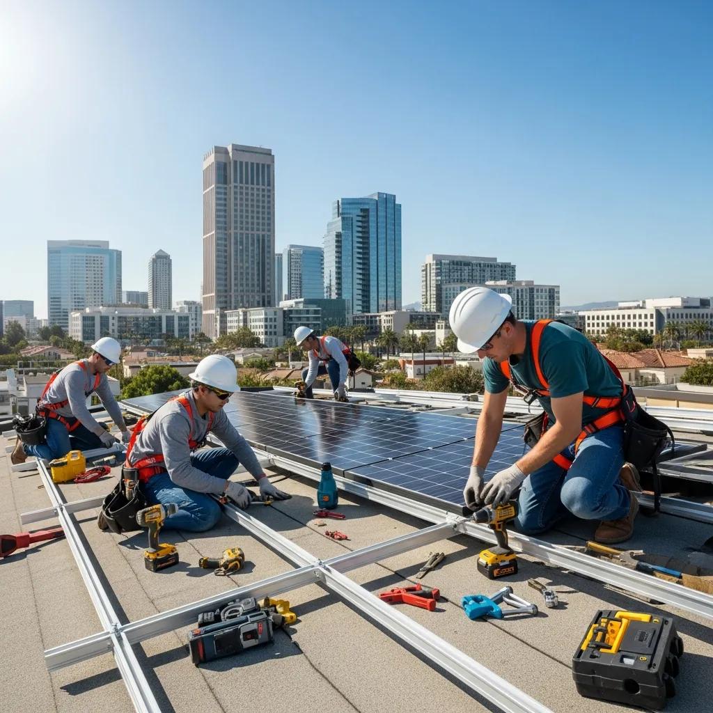 Family reviewing solar financing options in a modern home