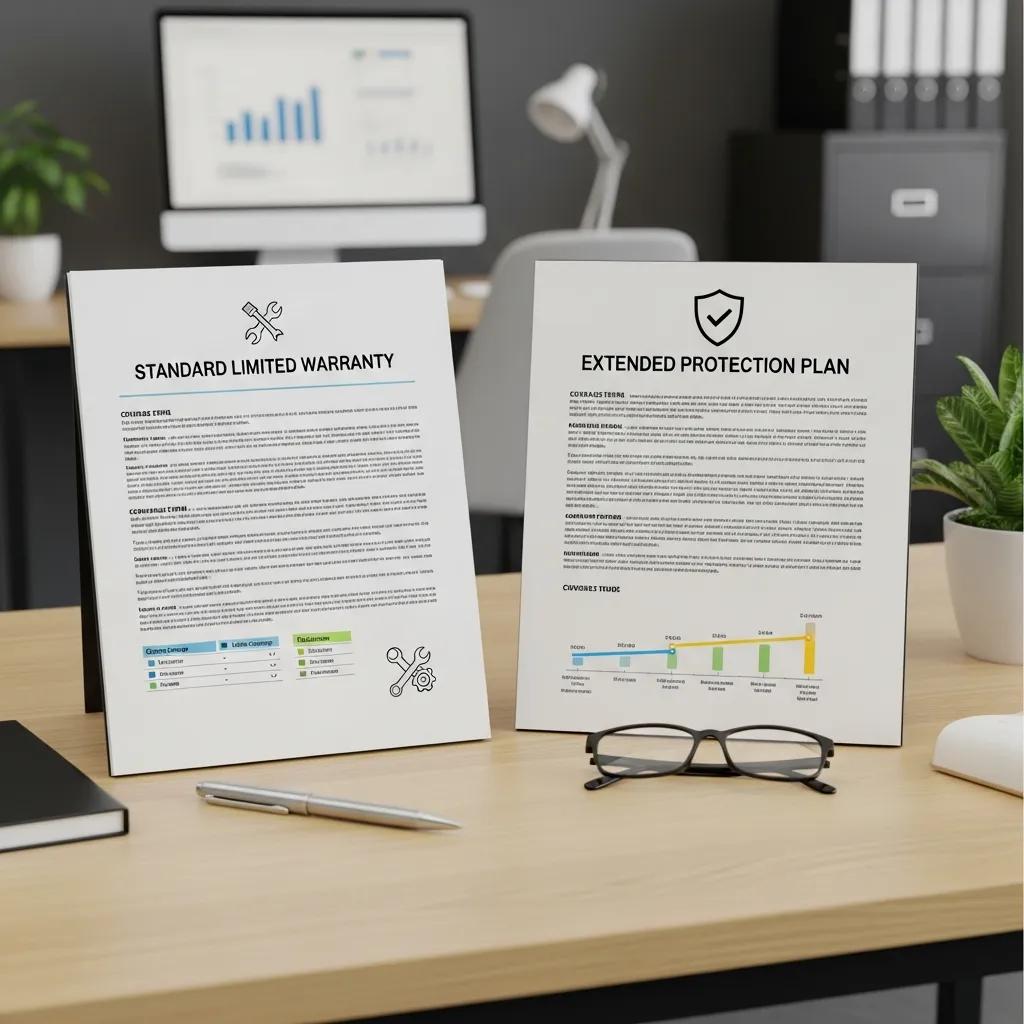 Two warranty documents shown side-by-side to compare different HVAC coverage options