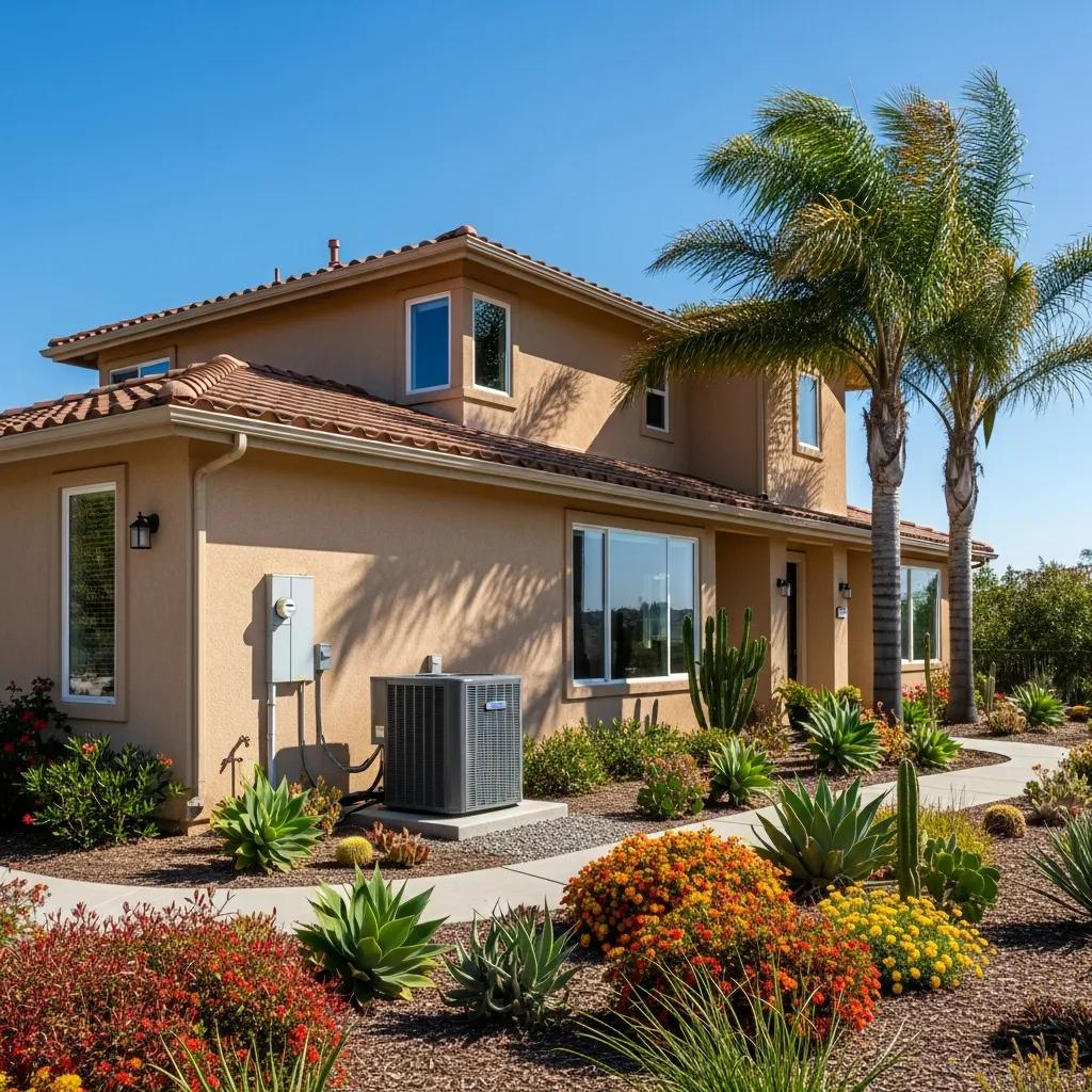 Southern California home with modern HVAC system showcasing energy efficiency