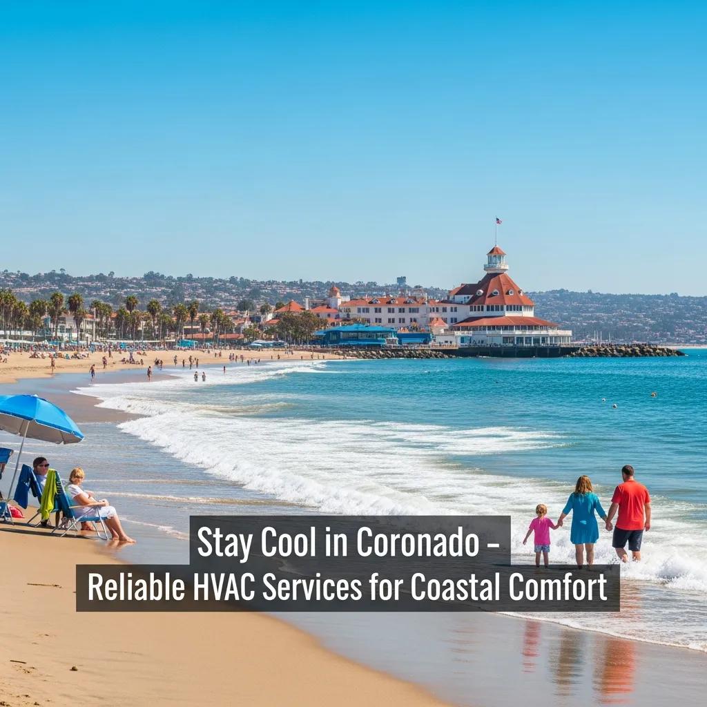Coastal view of Coronado, CA with Hotel del Coronado, illustrating the importance of HVAC services in a marine climate