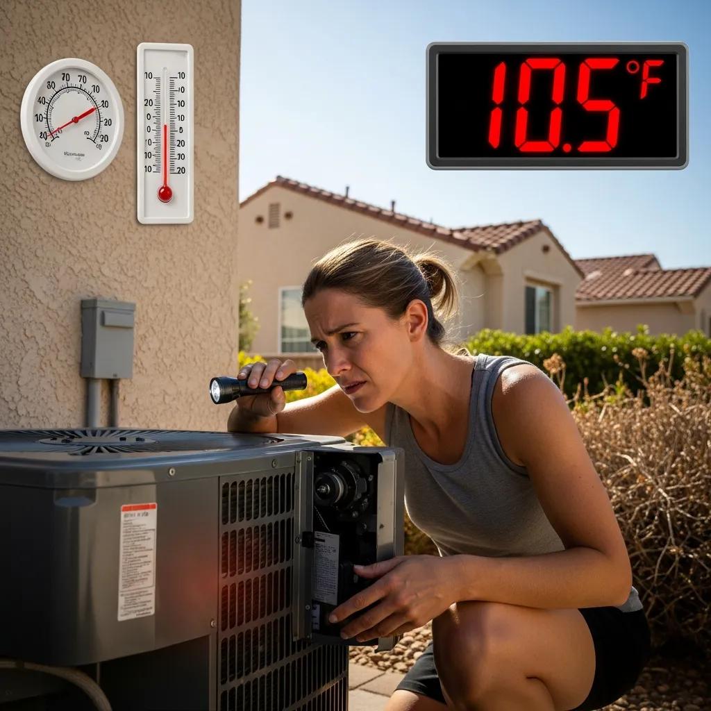 Homeowner inspecting air conditioning unit for signs of repair in Ramona, CA