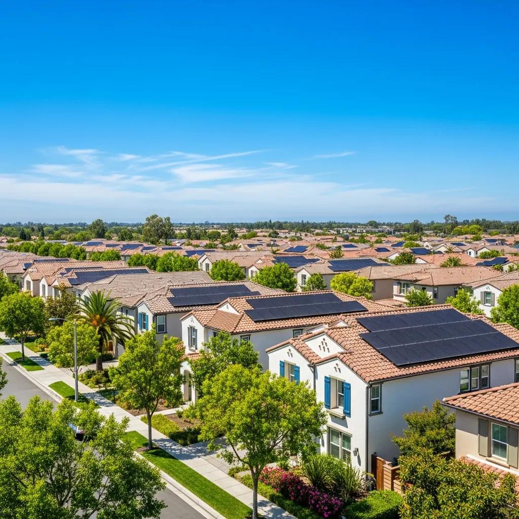 Visual representation of solar financing options with calculator and solar panel