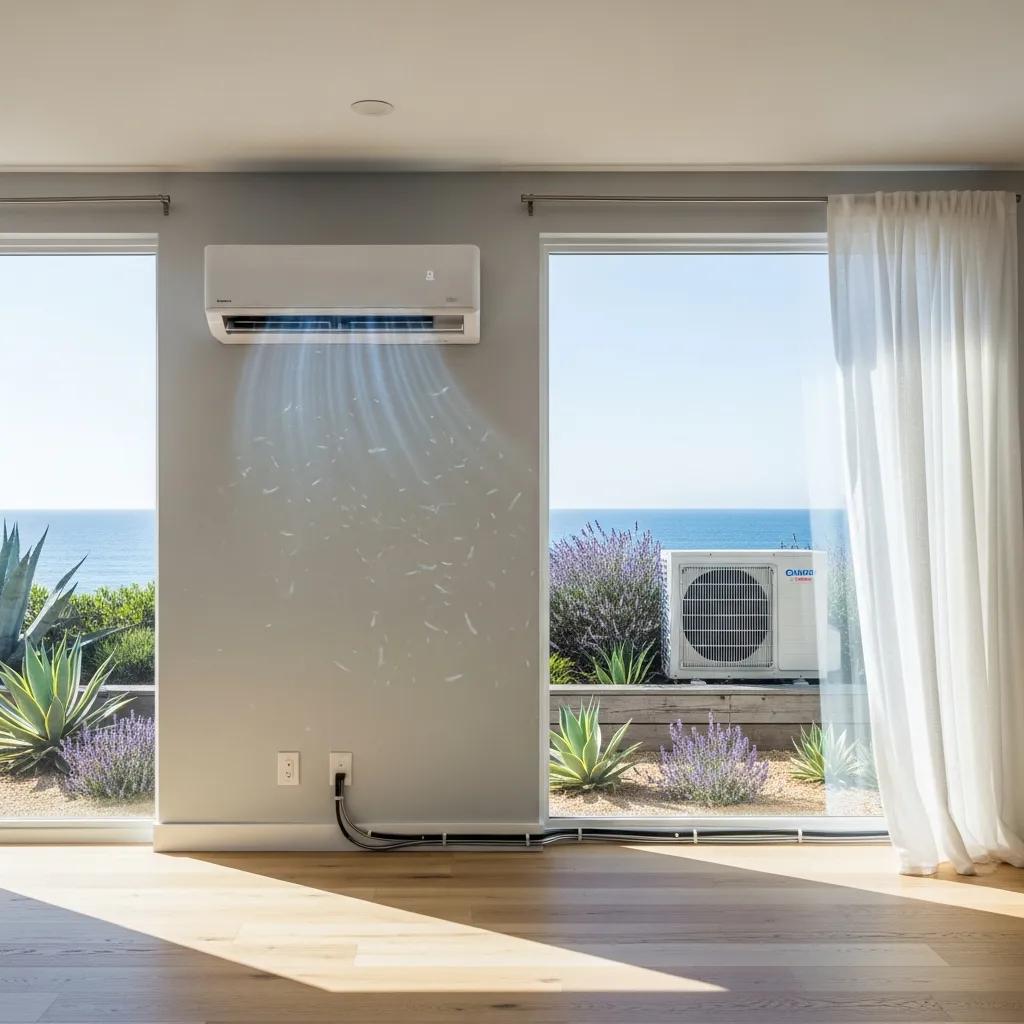 Modern energy-efficient HVAC system in Oceanside home, illustrating benefits for homeowners