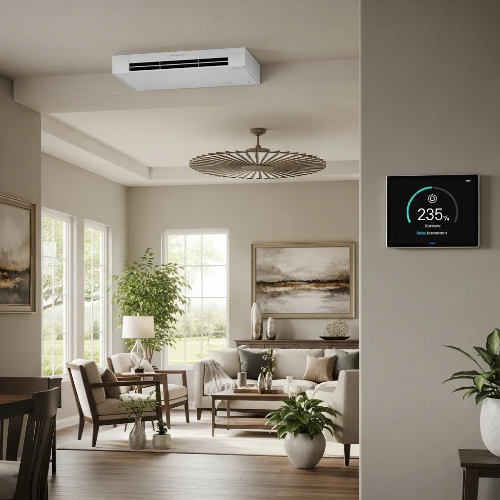 Modern energy-efficient HVAC system installed in a Ramona home, showcasing comfort and savings