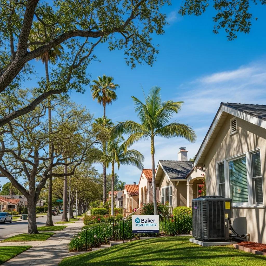 Residential neighborhood in La Mesa, CA with HVAC unit, emphasizing the need for reliable air conditioning