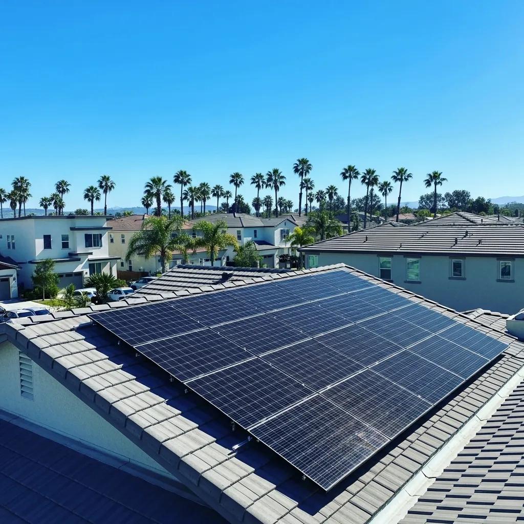 Residential solar panel installation in Chula Vista, CA, highlighting energy efficiency and sunny climate