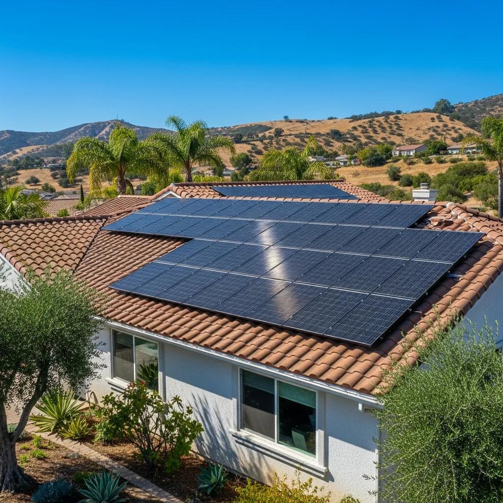 Residential solar panel installation in El Cajon, CA, highlighting renewable energy solutions