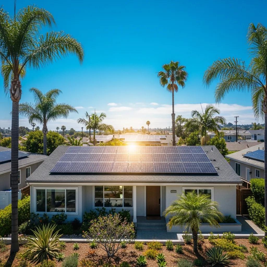 Residential solar panel installation in San Diego, showcasing solar energy benefits