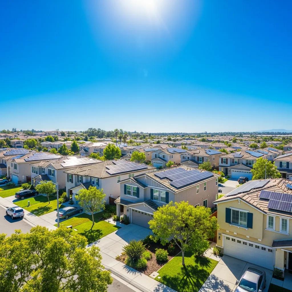 Residential solar panels in Santee, CA under bright sunny skies