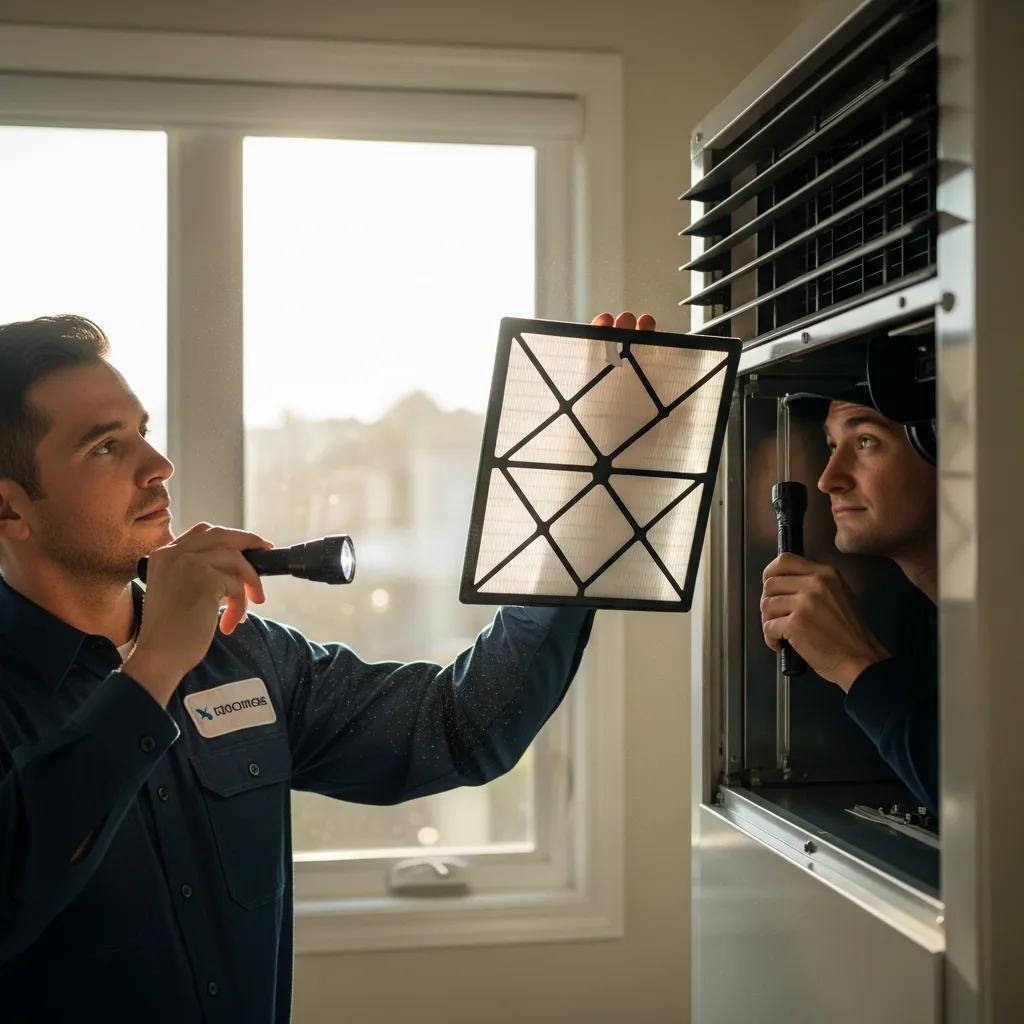 Technician performing HVAC maintenance in a Coronado home, emphasizing the importance of regular upkeep for system longevity