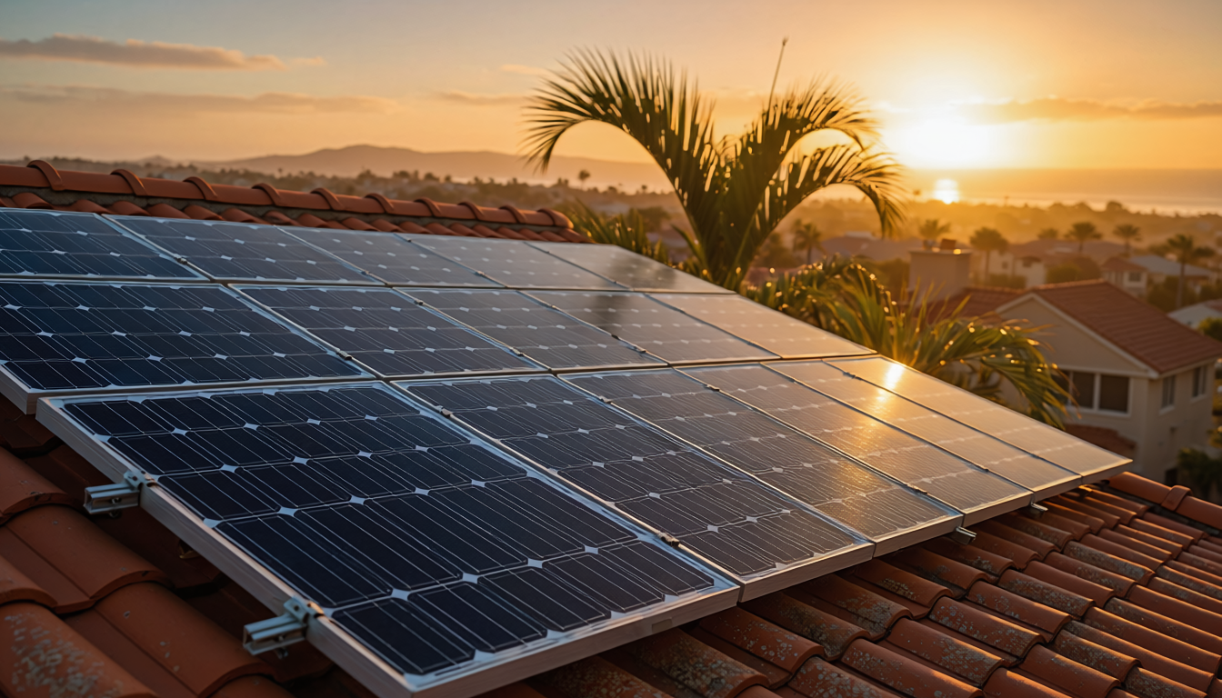 solar panels on a San Diego roof